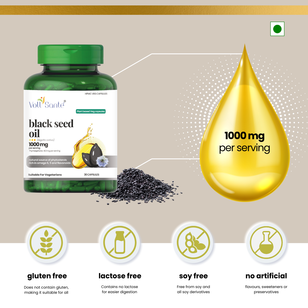 Voll Sante Black seed Oil: Bottle of 30 Capsules