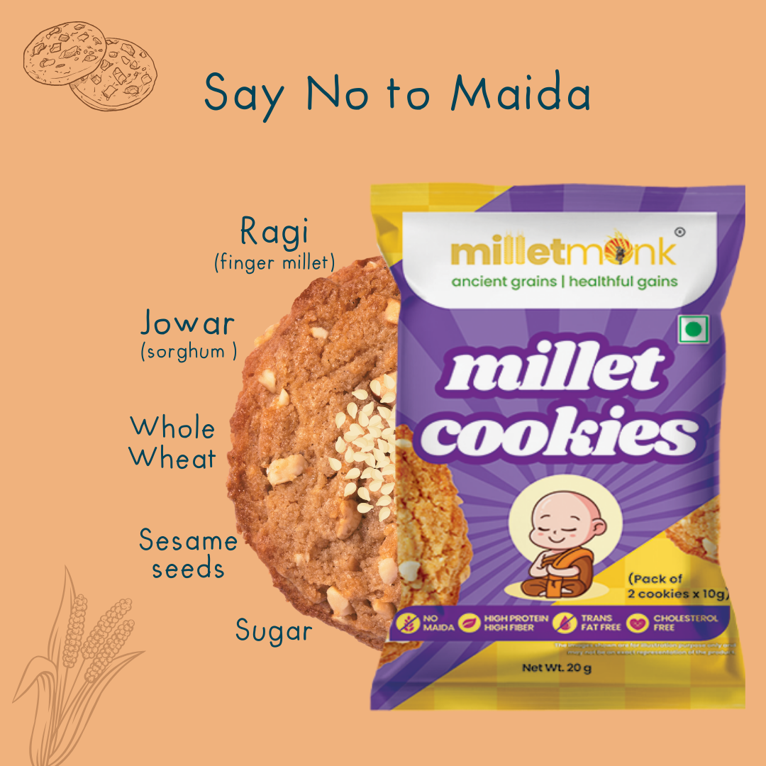 Millet Monk Millet Cookies: 180gm (18 Cookies)