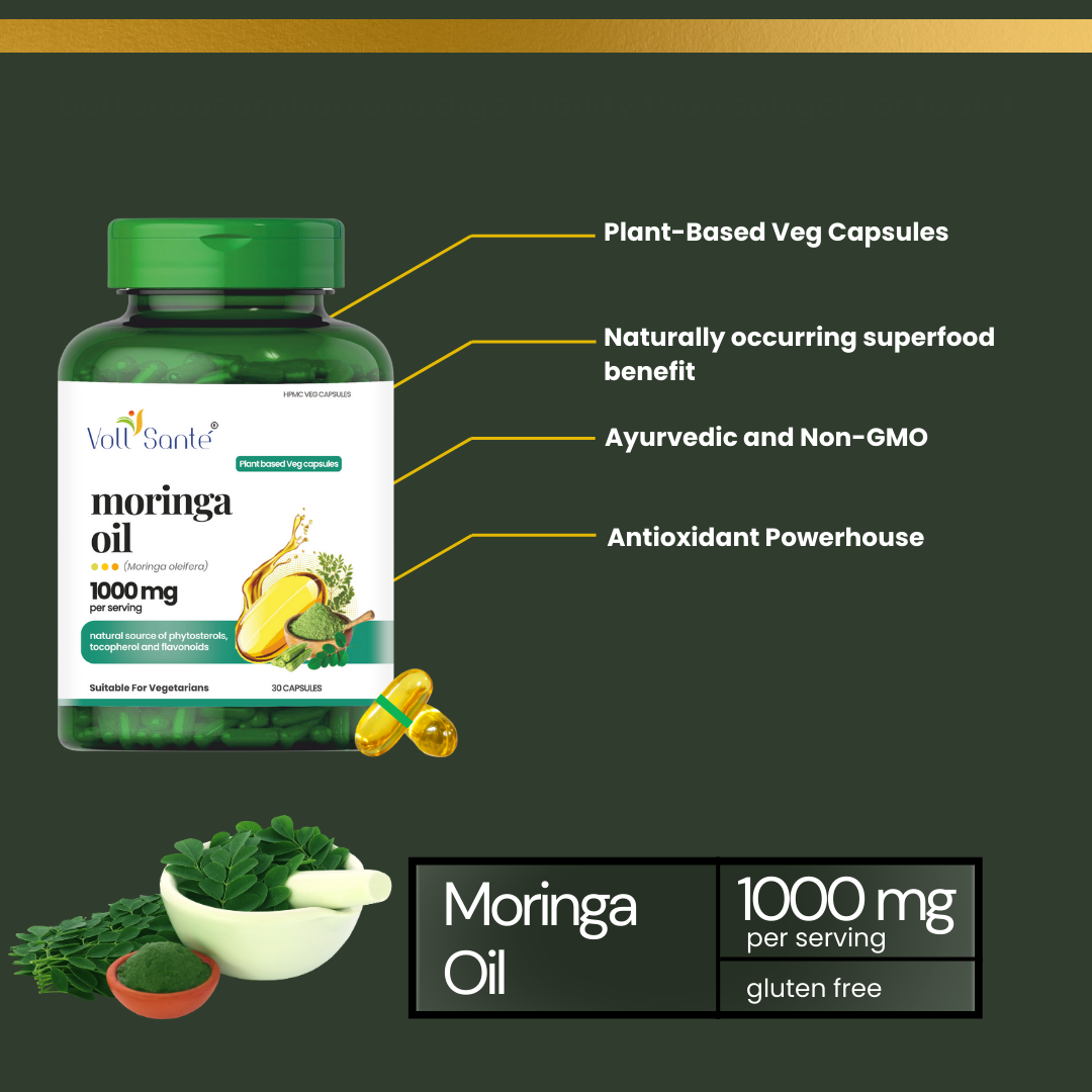 Voll Sante Moringa Oil: Bottle of 30 Capsules