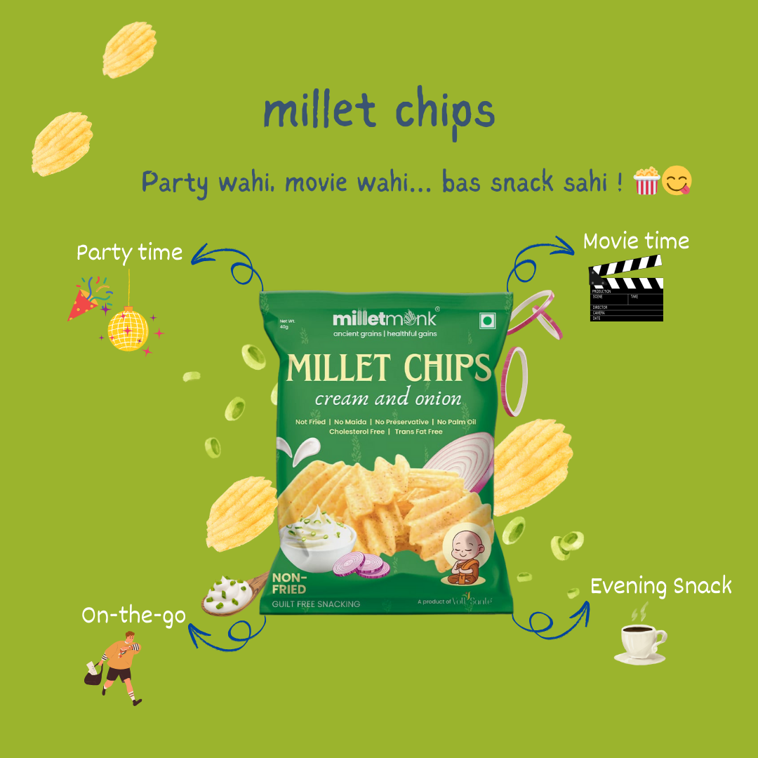 Millet Monk Millet Chips: 40g (Pack of 3)