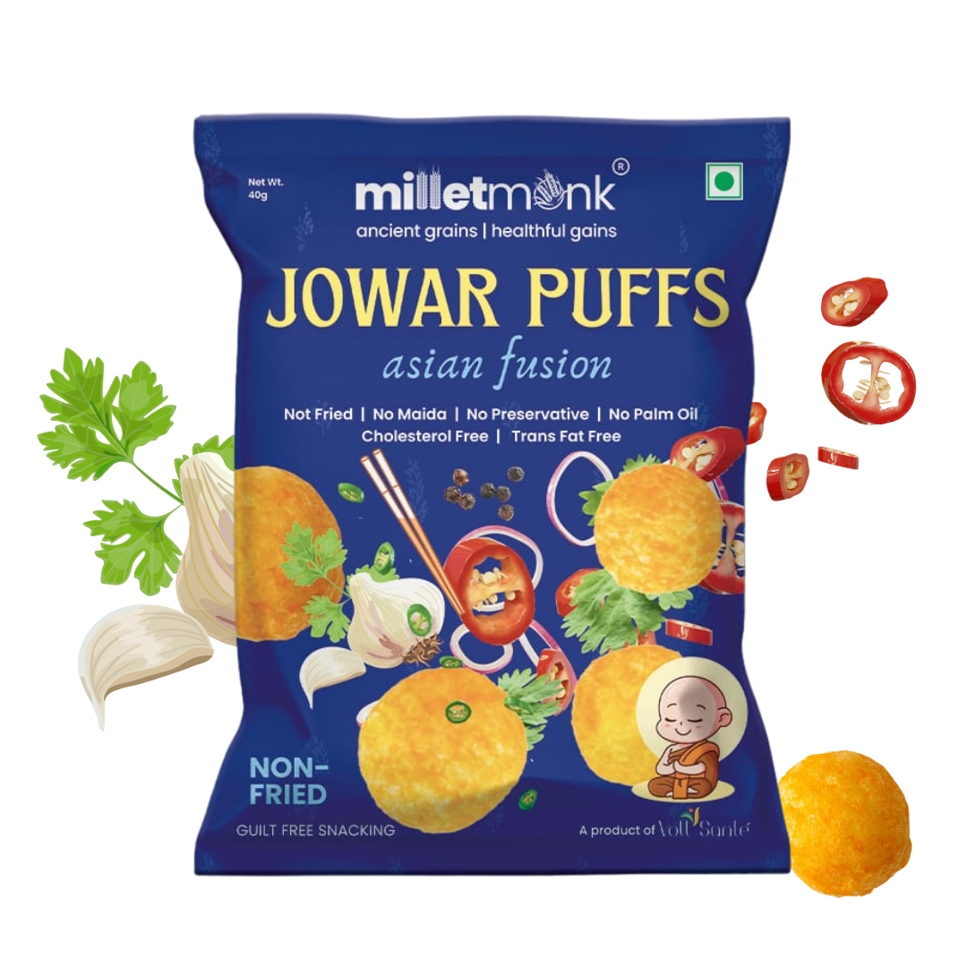 Millet Monk Jowar Puff: 40g (Pack of 3)