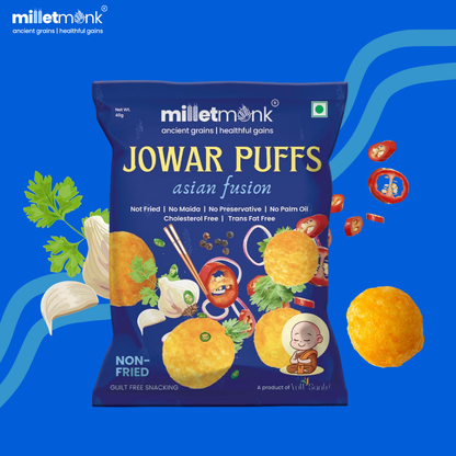 Millet Monk Jowar Puff: 40g (Pack of 3)