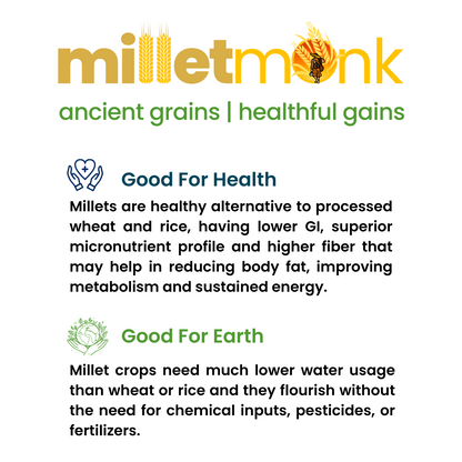 Millet Monk Millet Cookies | Multi Grain Cookies : 180gm (18 Cookies)