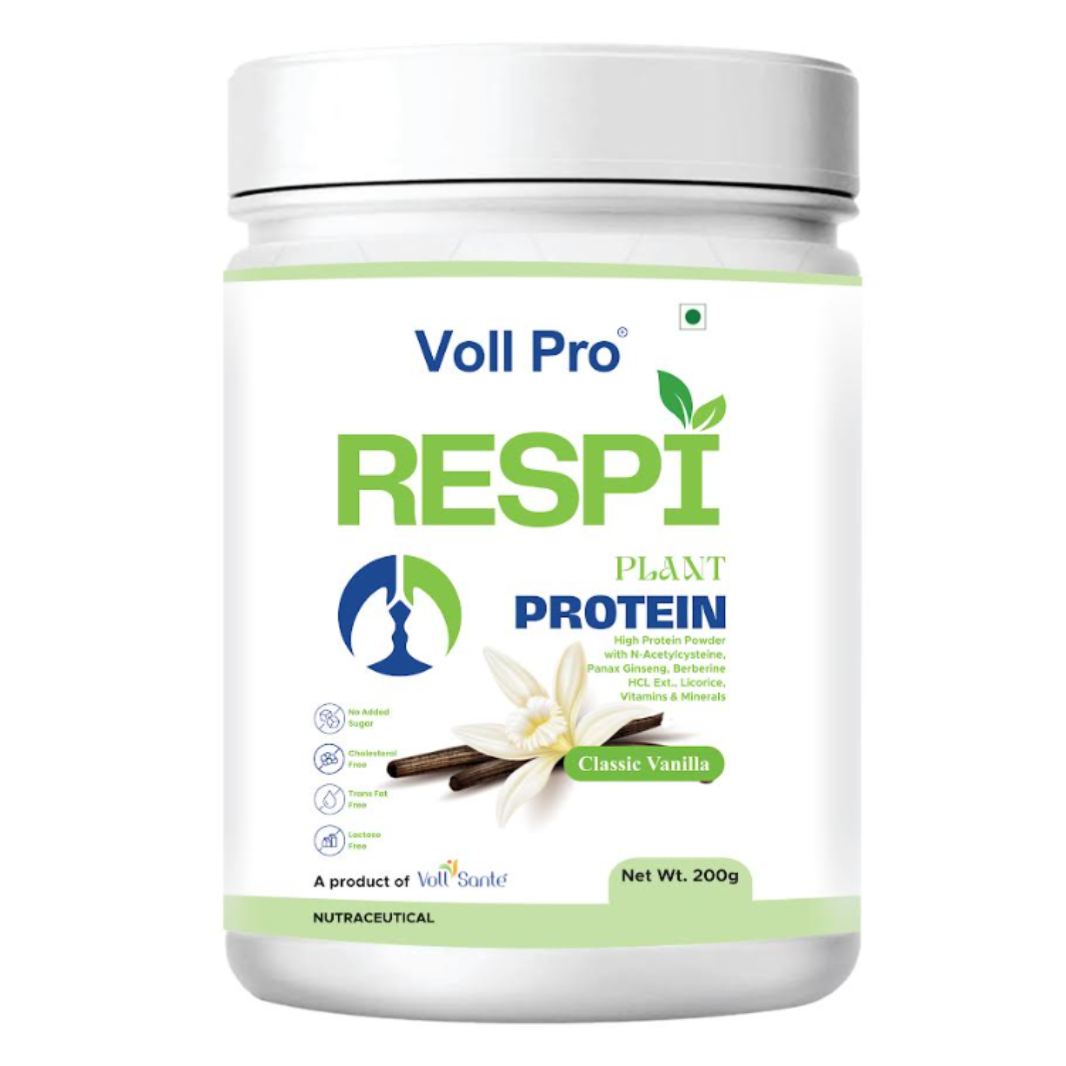 Voll Pro Respi Plant Protein Powder 200g (Vanilla Flavour)
