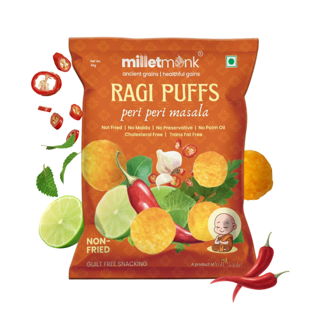 Millet Monk Ragi Puff : 40g (Pack of 3)