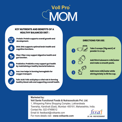 Voll Pro MOM Plant Protein Powder 200g (Vanilla Flavour)