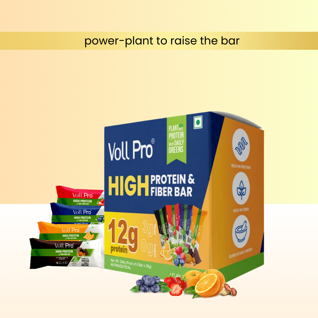 Voll Pro Plant Protein Bar: 12g protein in 30g bar (Pack of 30g*8 bars)