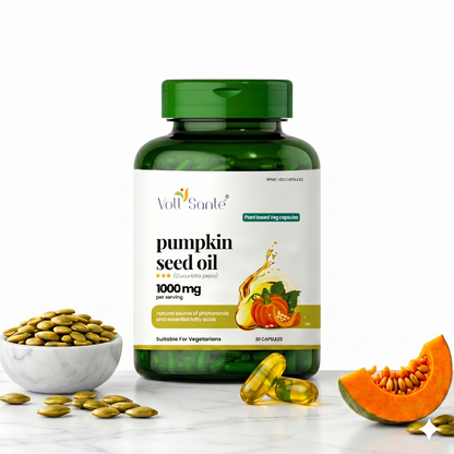 Pumpkin Seed Oil Capsules – 1000 mg Cold-Pressed (30 Veg Capsules)